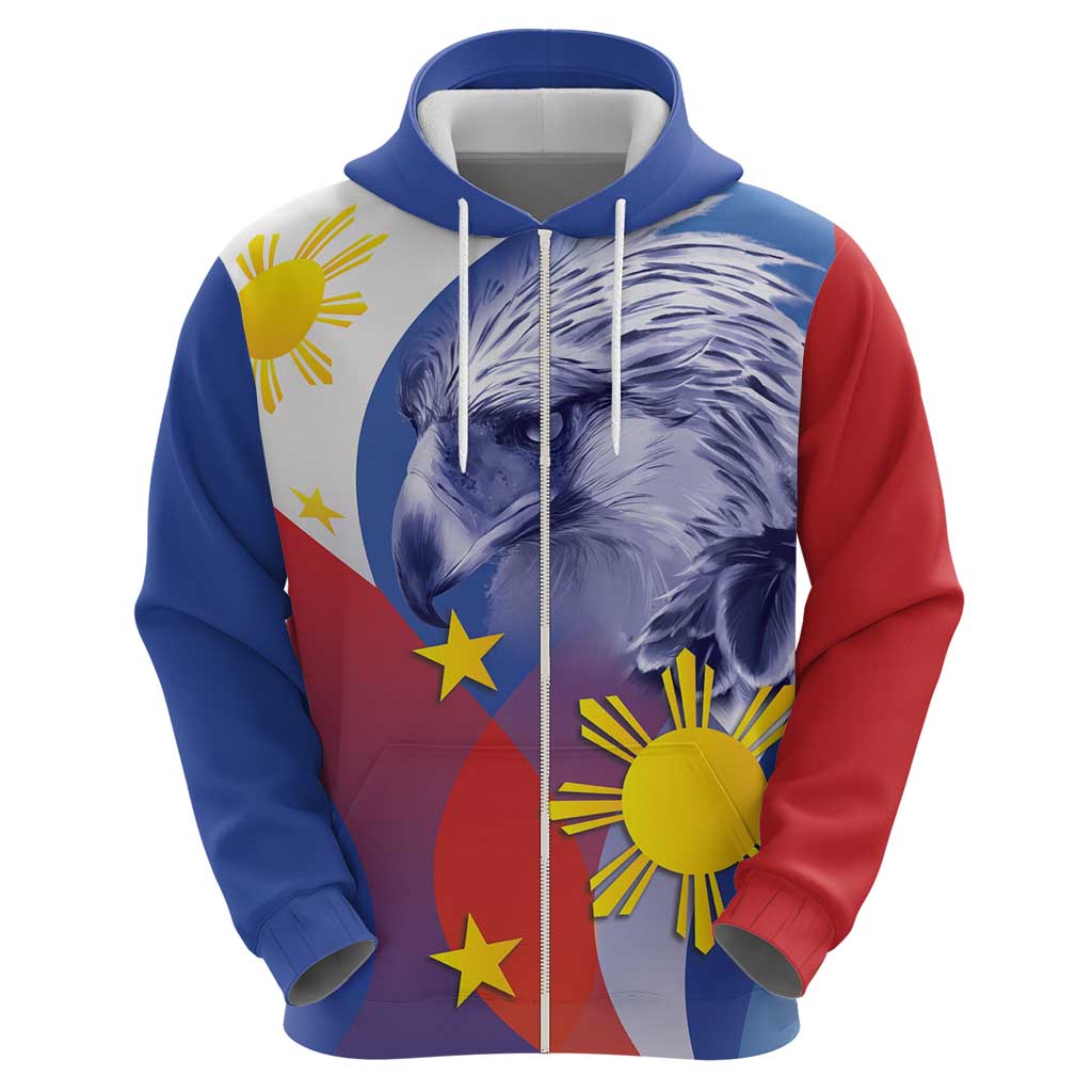 Personalized Philippines Eagle Week Zip Hoodie Filipino Eagle with Flag Motif