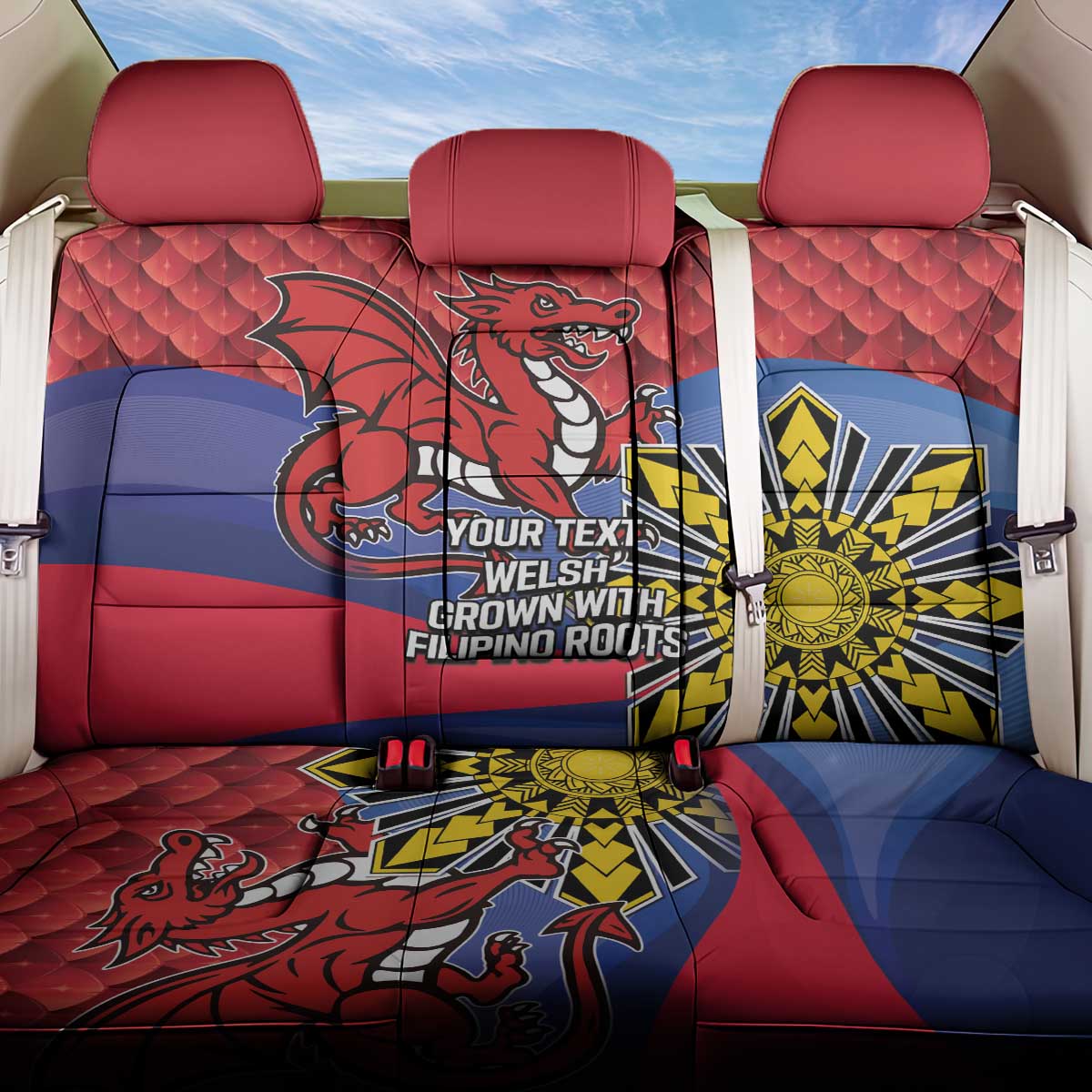 Personalized Welsh Grown With Filipino Roots Back Car Seat Cover