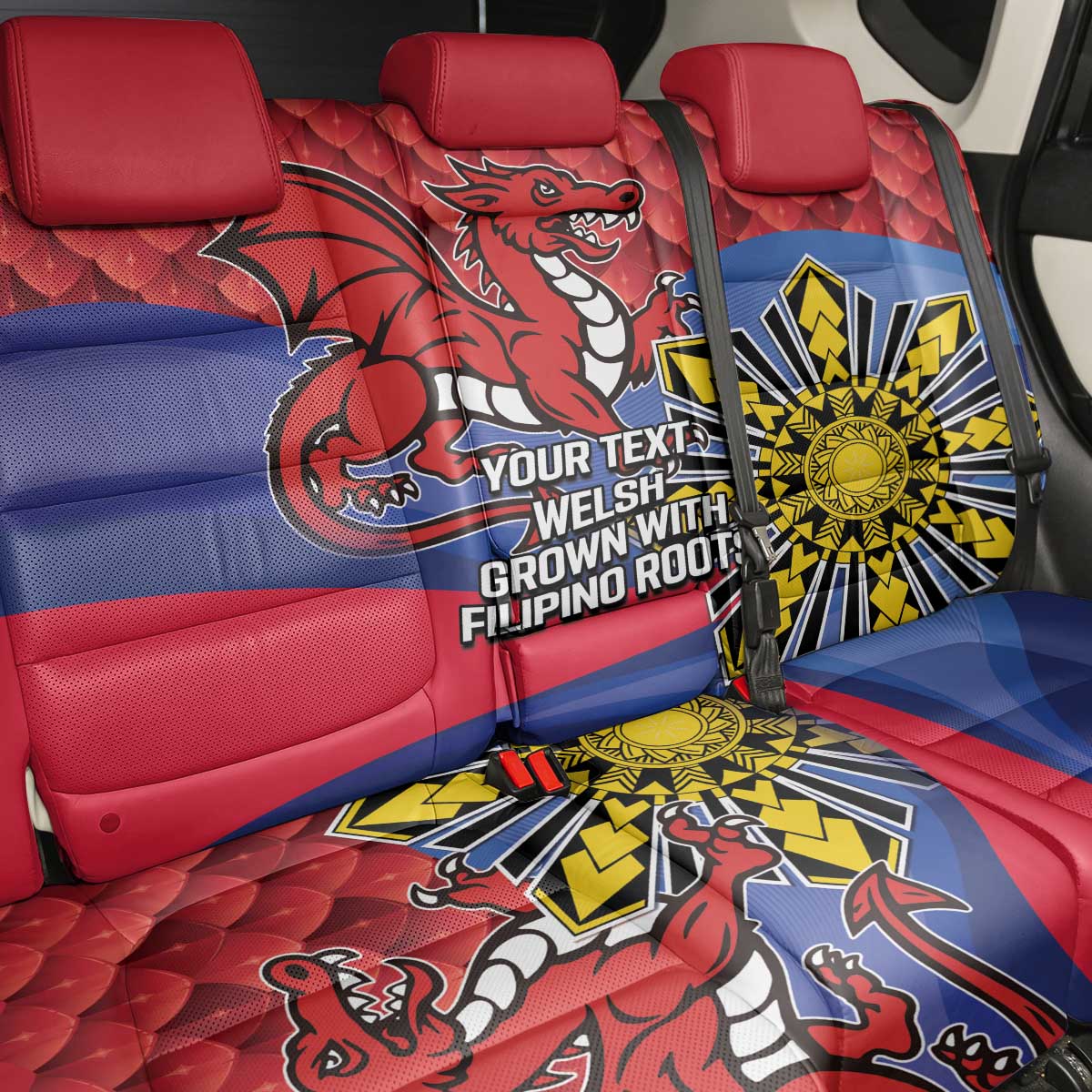 Personalized Welsh Grown With Filipino Roots Back Car Seat Cover