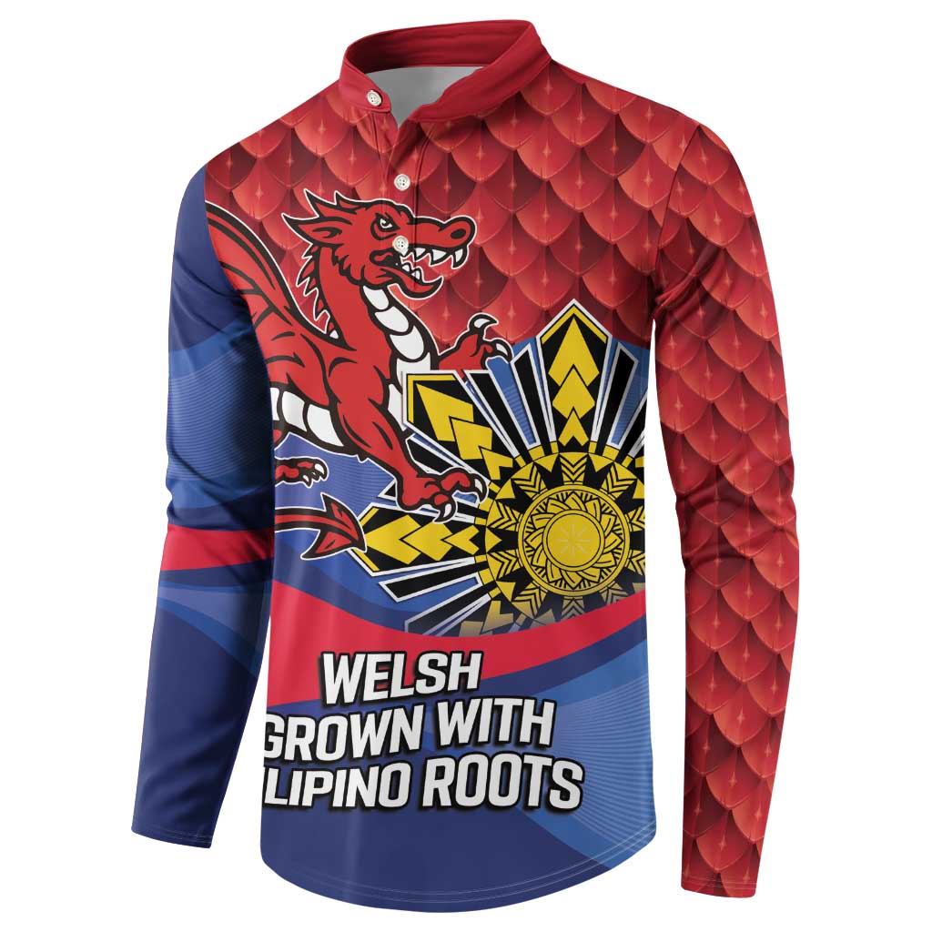 Personalized Welsh Grown With Filipino Roots Button Sweatshirt