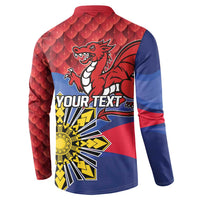 Personalized Welsh Grown With Filipino Roots Button Sweatshirt