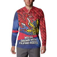 Personalized Welsh Grown With Filipino Roots Button Sweatshirt