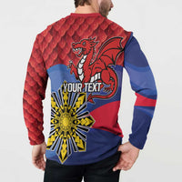 Personalized Welsh Grown With Filipino Roots Button Sweatshirt