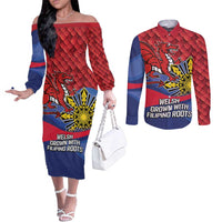Personalized Welsh Grown With Filipino Roots Couples Matching Off The Shoulder Long Sleeve Dress and Long Sleeve Button Shirt