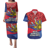 Personalized Welsh Grown With Filipino Roots Couples Matching Puletasi and Hawaiian Shirt