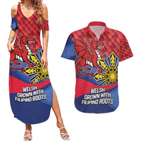 Personalized Welsh Grown With Filipino Roots Couples Matching Summer Maxi Dress and Hawaiian Shirt