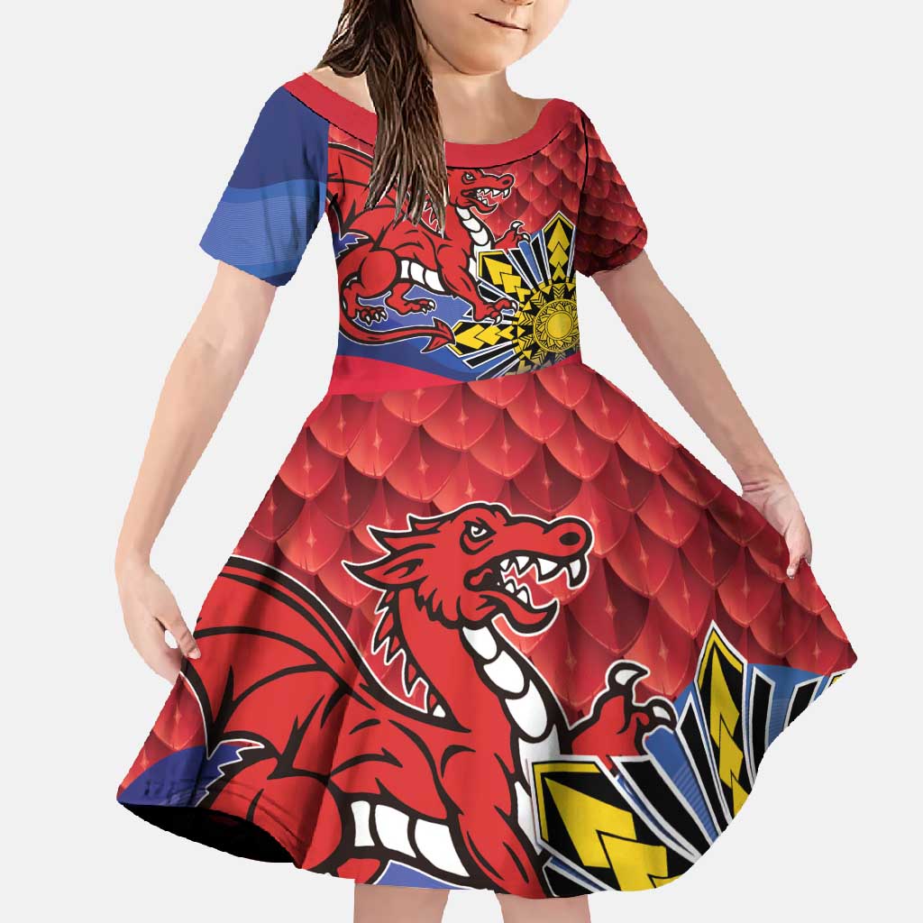 Personalized Welsh Grown With Filipino Roots Family Matching Long Sleeve Bodycon Dress and Hawaiian Shirt
