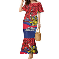Personalized Welsh Grown With Filipino Roots Family Matching Mermaid Dress and Hawaiian Shirt