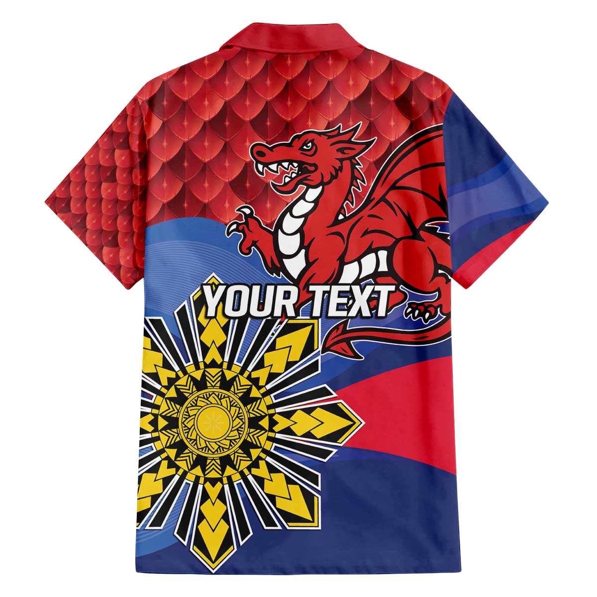 Personalized Welsh Grown With Filipino Roots Family Matching Off The Shoulder Long Sleeve Dress and Hawaiian Shirt
