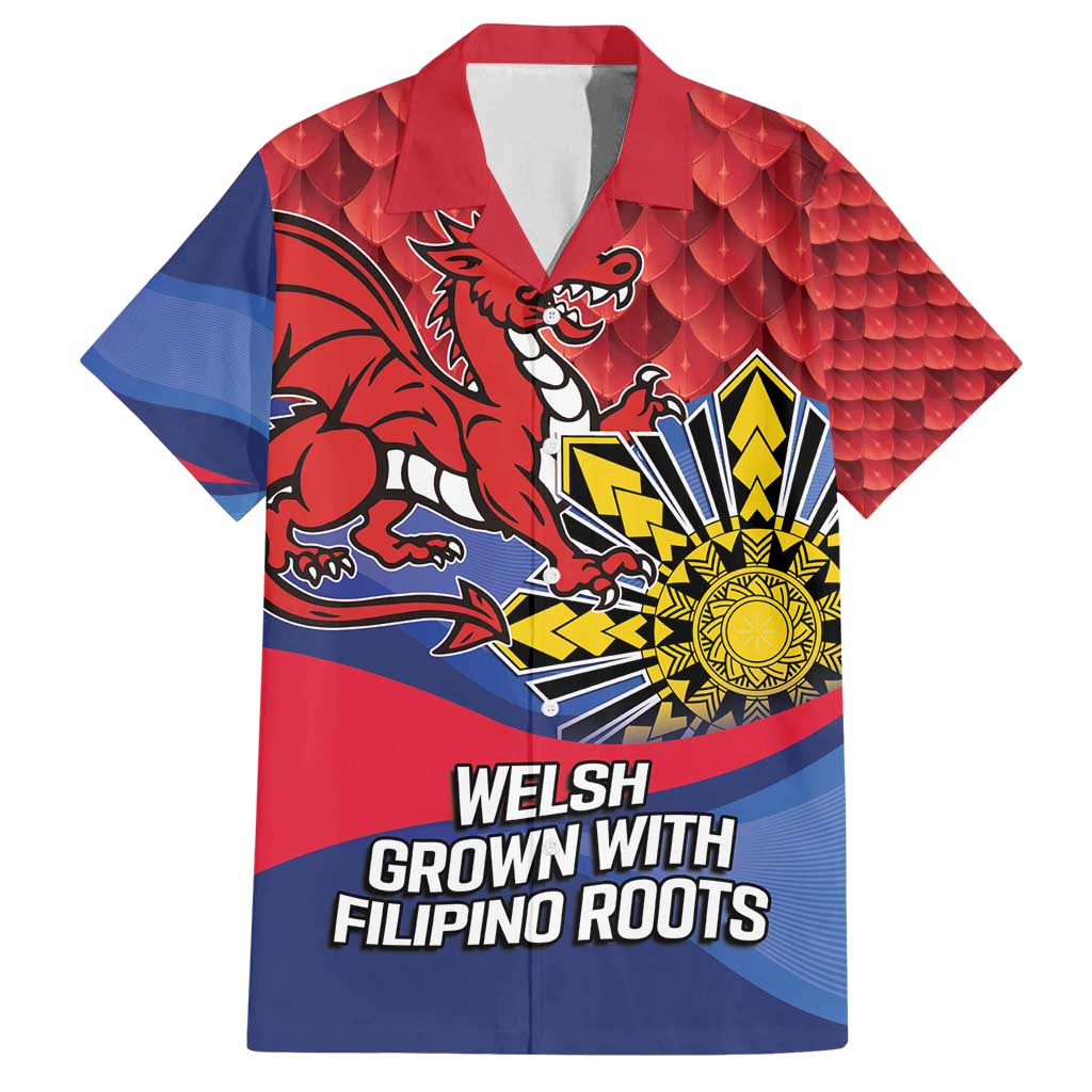 Personalized Welsh Grown With Filipino Roots Family Matching Off Shoulder Maxi Dress and Hawaiian Shirt