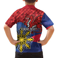 Personalized Welsh Grown With Filipino Roots Family Matching Off Shoulder Short Dress and Hawaiian Shirt