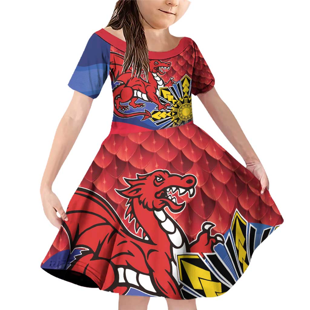 Personalized Welsh Grown With Filipino Roots Family Matching Off Shoulder Short Dress and Hawaiian Shirt
