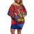 Personalized Welsh Grown With Filipino Roots Family Matching Off Shoulder Short Dress and Hawaiian Shirt