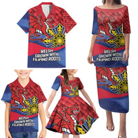 Personalized Welsh Grown With Filipino Roots Family Matching Puletasi and Hawaiian Shirt