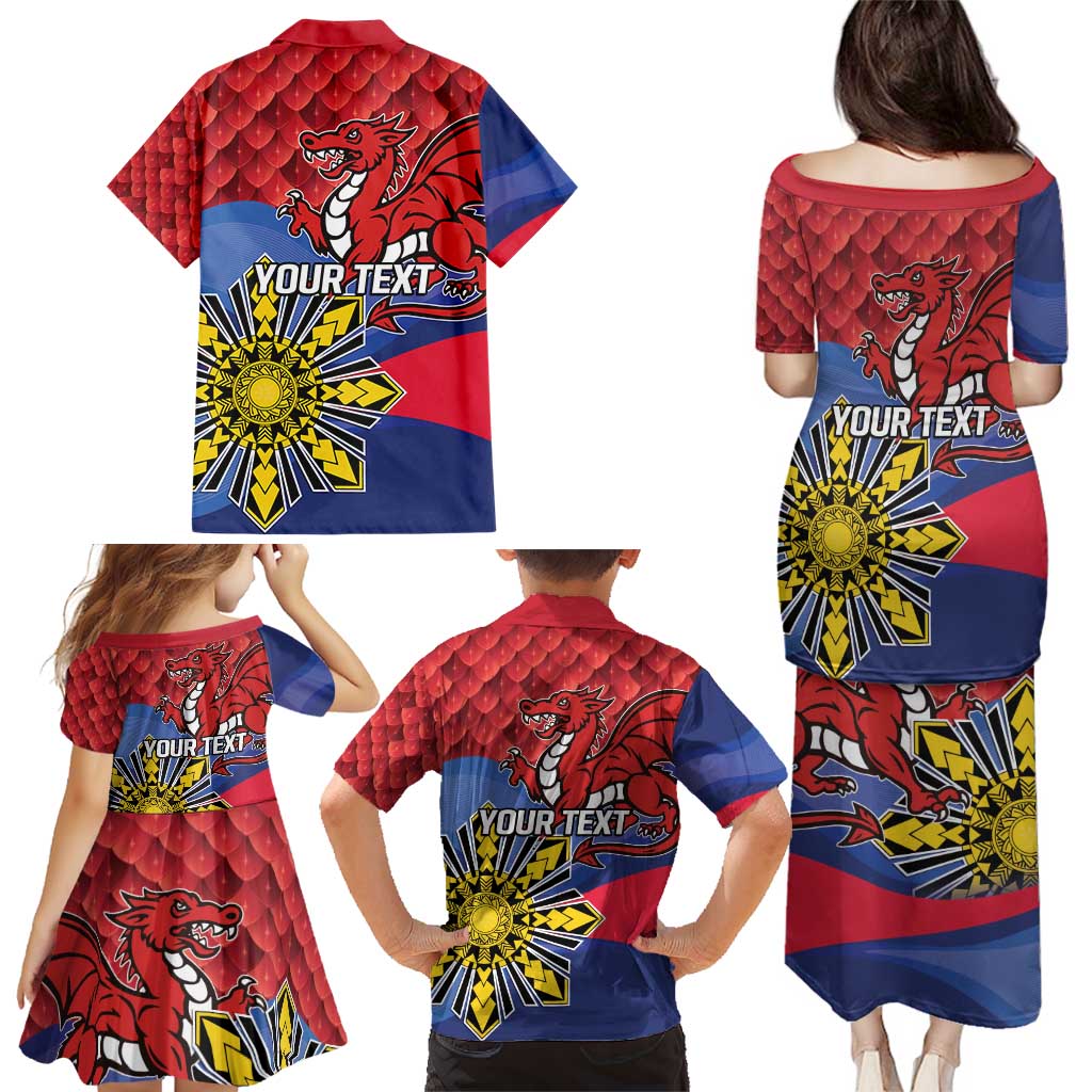 Personalized Welsh Grown With Filipino Roots Family Matching Puletasi and Hawaiian Shirt