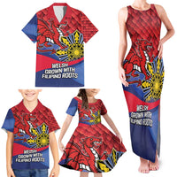 Personalized Welsh Grown With Filipino Roots Family Matching Tank Maxi Dress and Hawaiian Shirt