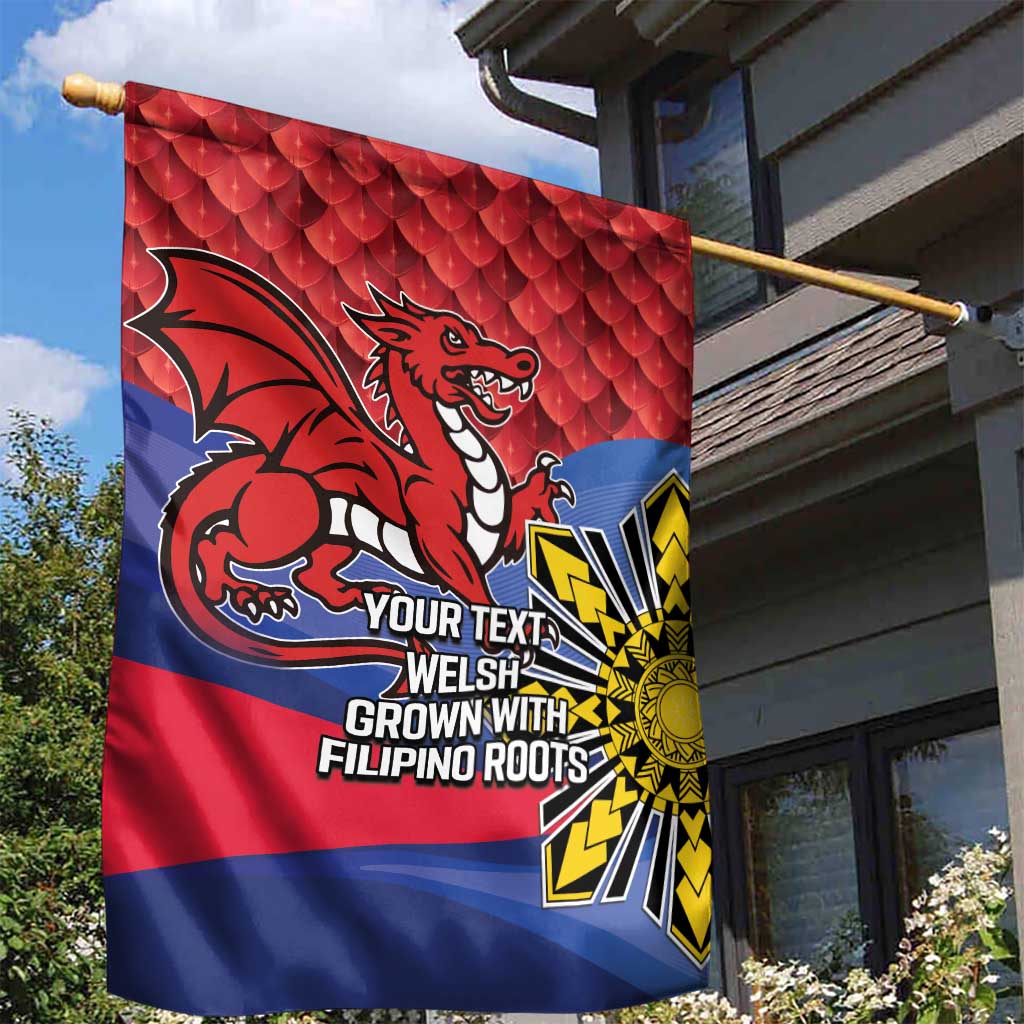 Personalized Welsh Grown With Filipino Roots Garden Flag