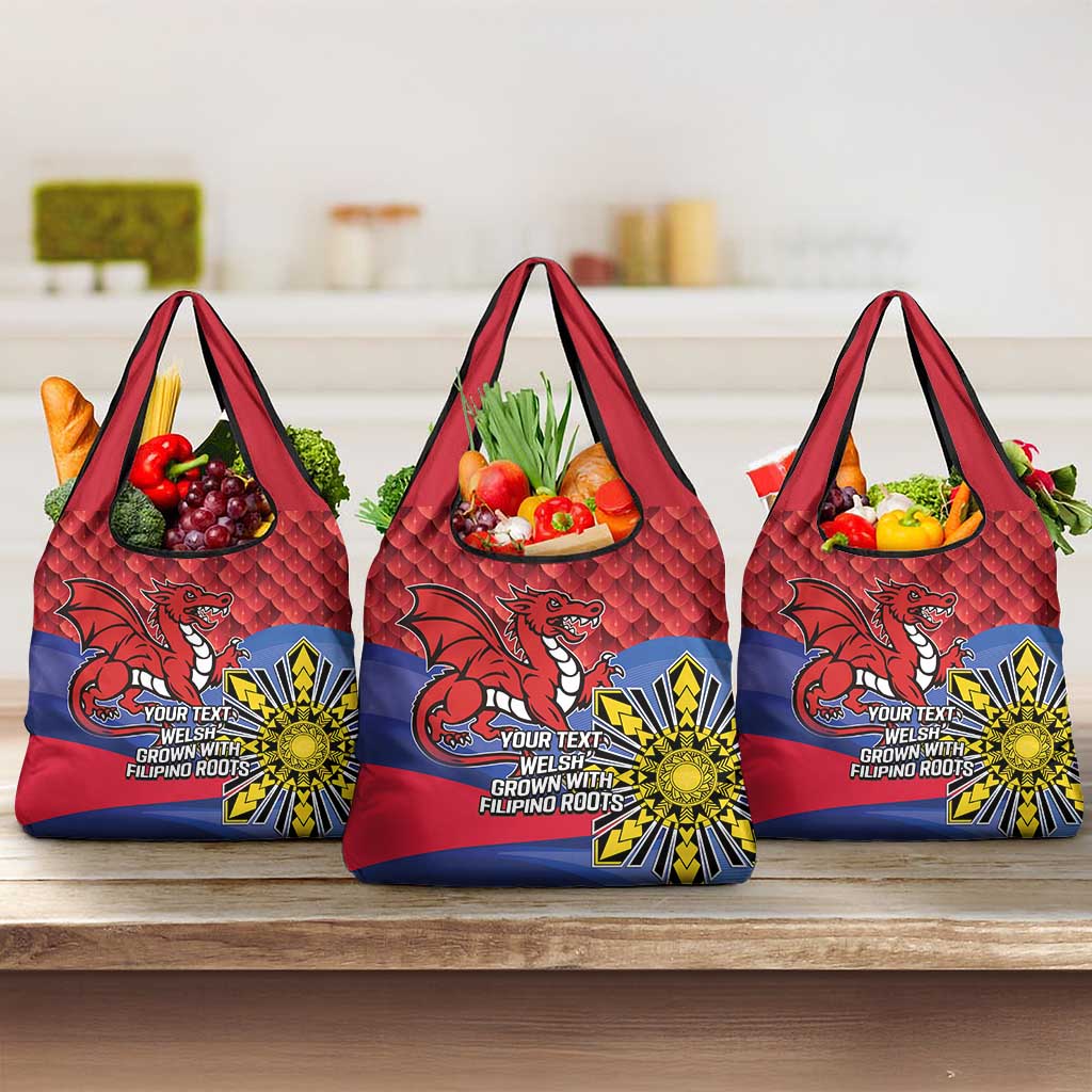 Personalized Welsh Grown With Filipino Roots Grocery Bag