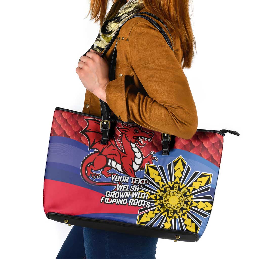 Personalized Welsh Grown With Filipino Roots Leather Tote Bag