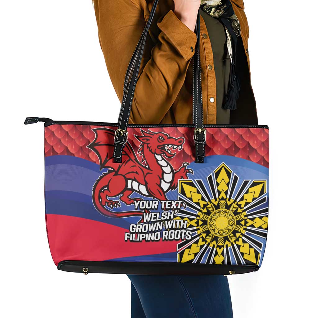 Personalized Welsh Grown With Filipino Roots Leather Tote Bag