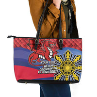 Personalized Welsh Grown With Filipino Roots Leather Tote Bag