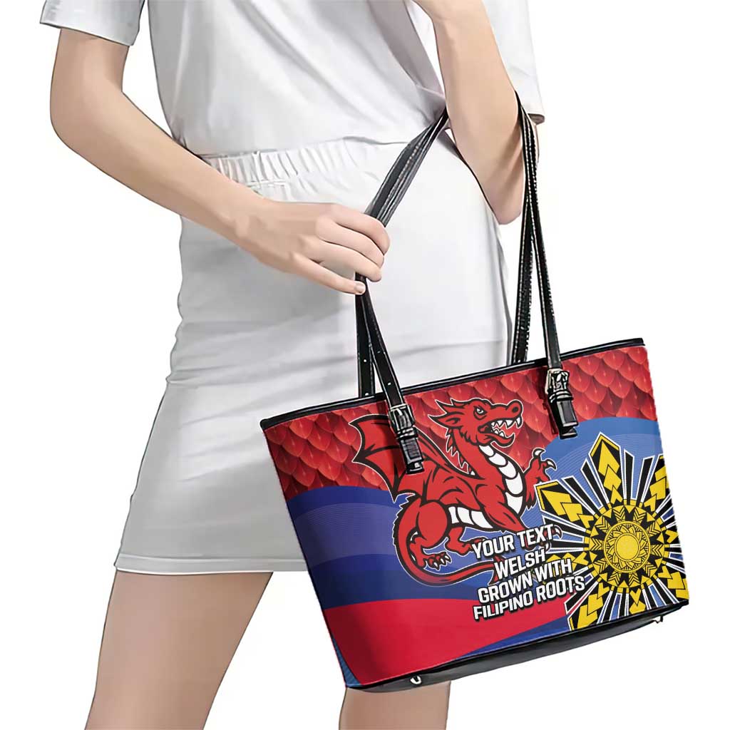 Personalized Welsh Grown With Filipino Roots Leather Tote Bag