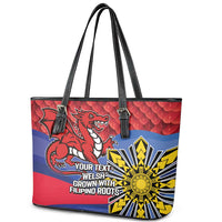 Personalized Welsh Grown With Filipino Roots Leather Tote Bag
