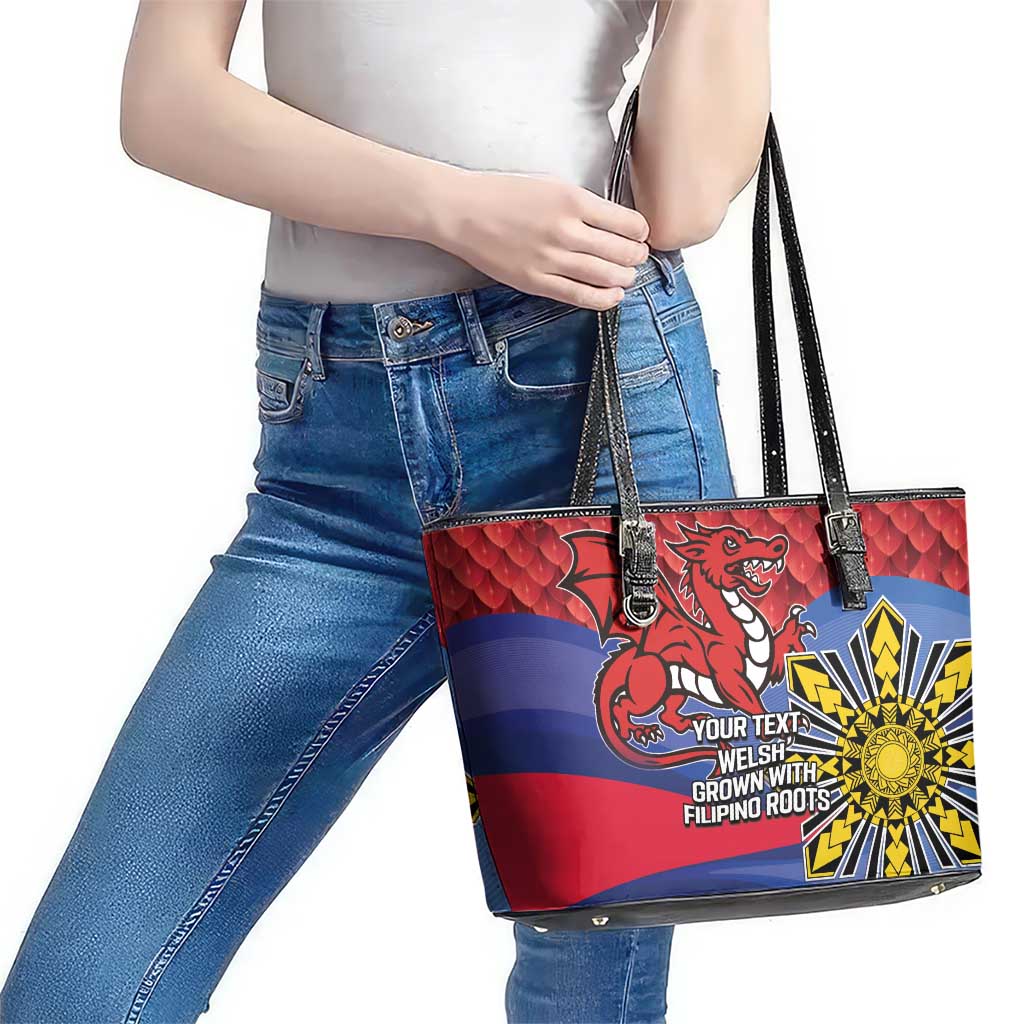 Personalized Welsh Grown With Filipino Roots Leather Tote Bag
