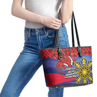 Personalized Welsh Grown With Filipino Roots Leather Tote Bag