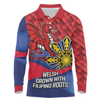 Personalized Welsh Grown With Filipino Roots Long Sleeve Polo Shirt