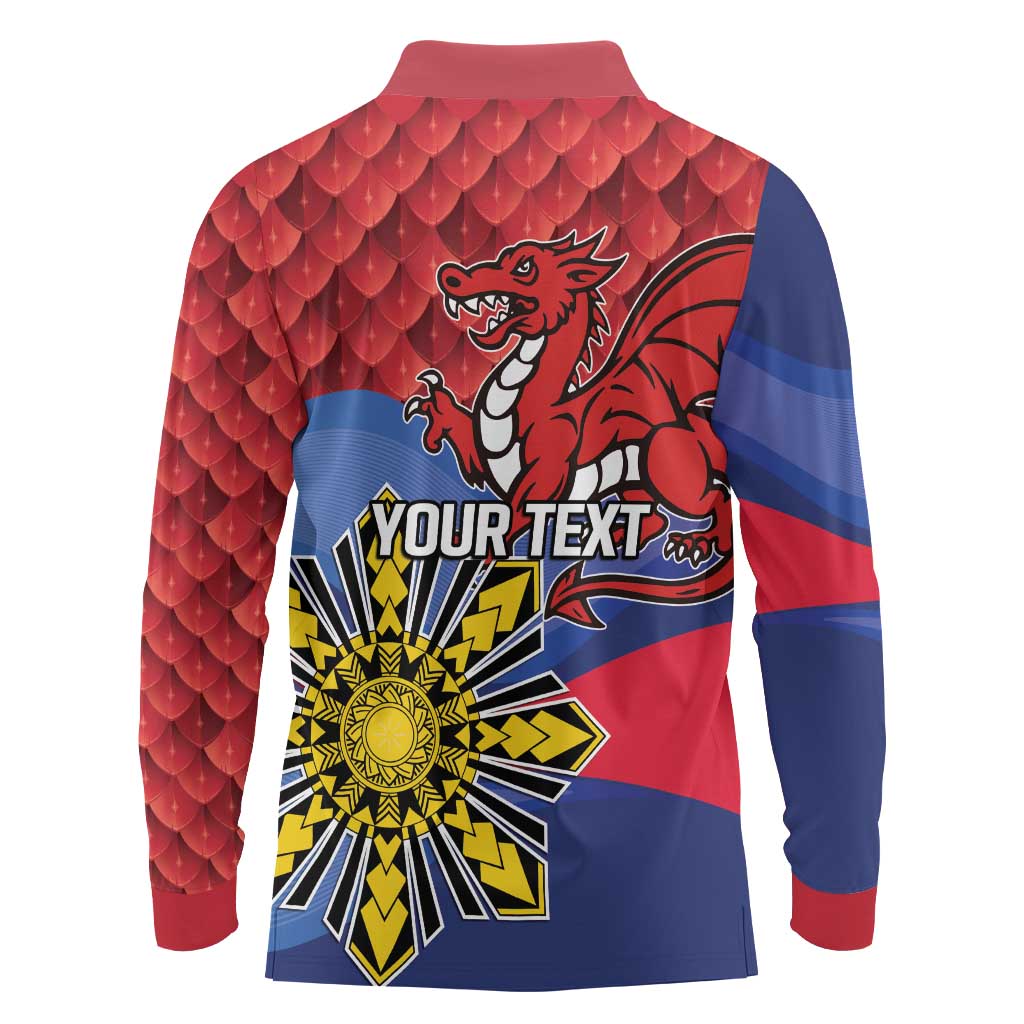 Personalized Welsh Grown With Filipino Roots Long Sleeve Polo Shirt