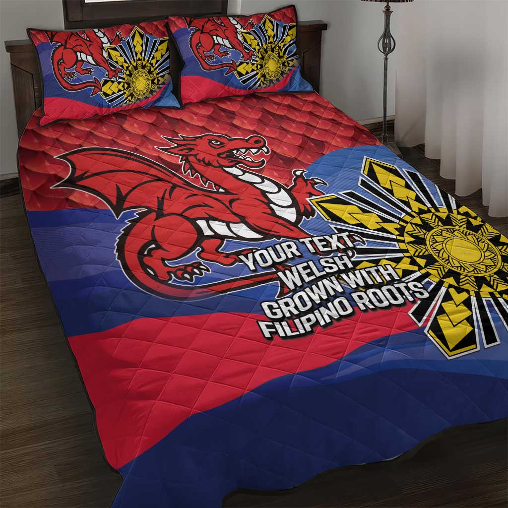 Personalized Welsh Grown With Filipino Roots Quilt Bed Set