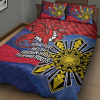 Personalized Welsh Grown With Filipino Roots Quilt Bed Set