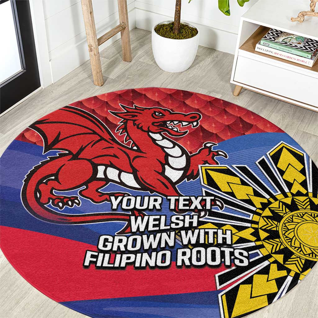 Personalized Welsh Grown With Filipino Roots Round Carpet