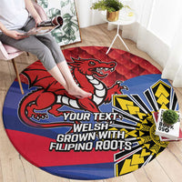 Personalized Welsh Grown With Filipino Roots Round Carpet
