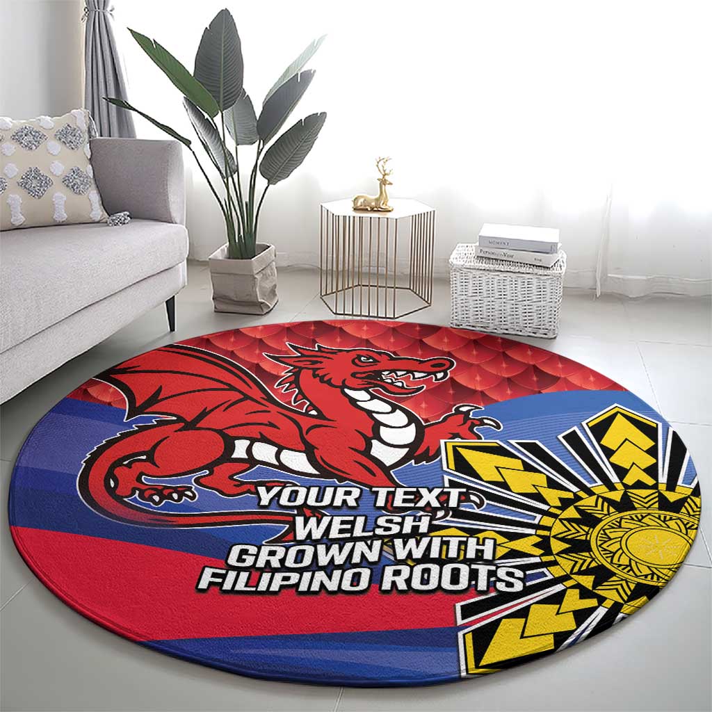 Personalized Welsh Grown With Filipino Roots Round Carpet