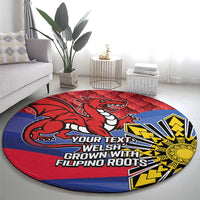 Personalized Welsh Grown With Filipino Roots Round Carpet