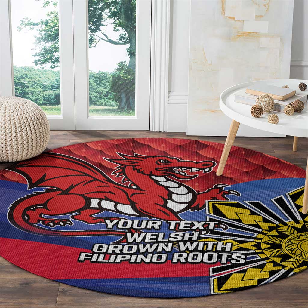 Personalized Welsh Grown With Filipino Roots Round Carpet