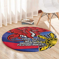 Personalized Welsh Grown With Filipino Roots Round Carpet