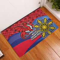 Personalized Welsh Grown With Filipino Roots Rubber Doormat