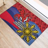 Personalized Welsh Grown With Filipino Roots Rubber Doormat