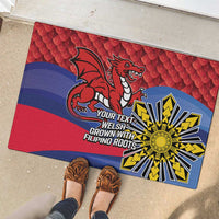 Personalized Welsh Grown With Filipino Roots Rubber Doormat