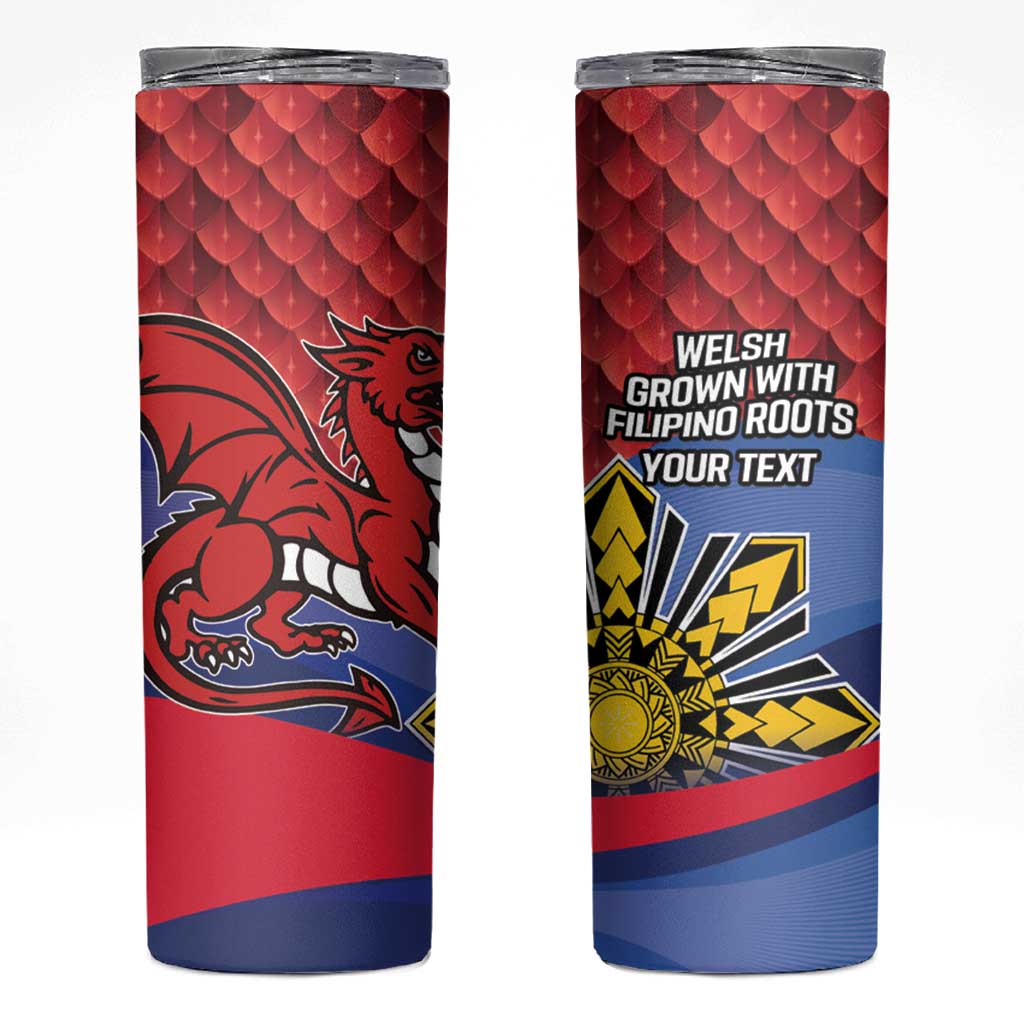 Personalized Welsh Grown With Filipino Roots Skinny Tumbler