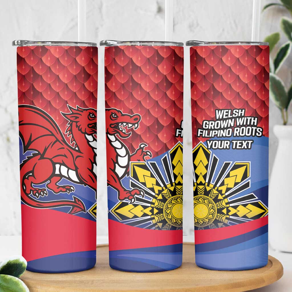 Personalized Welsh Grown With Filipino Roots Skinny Tumbler