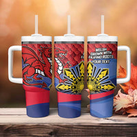 Personalized Welsh Grown With Filipino Roots Tumbler With Handle