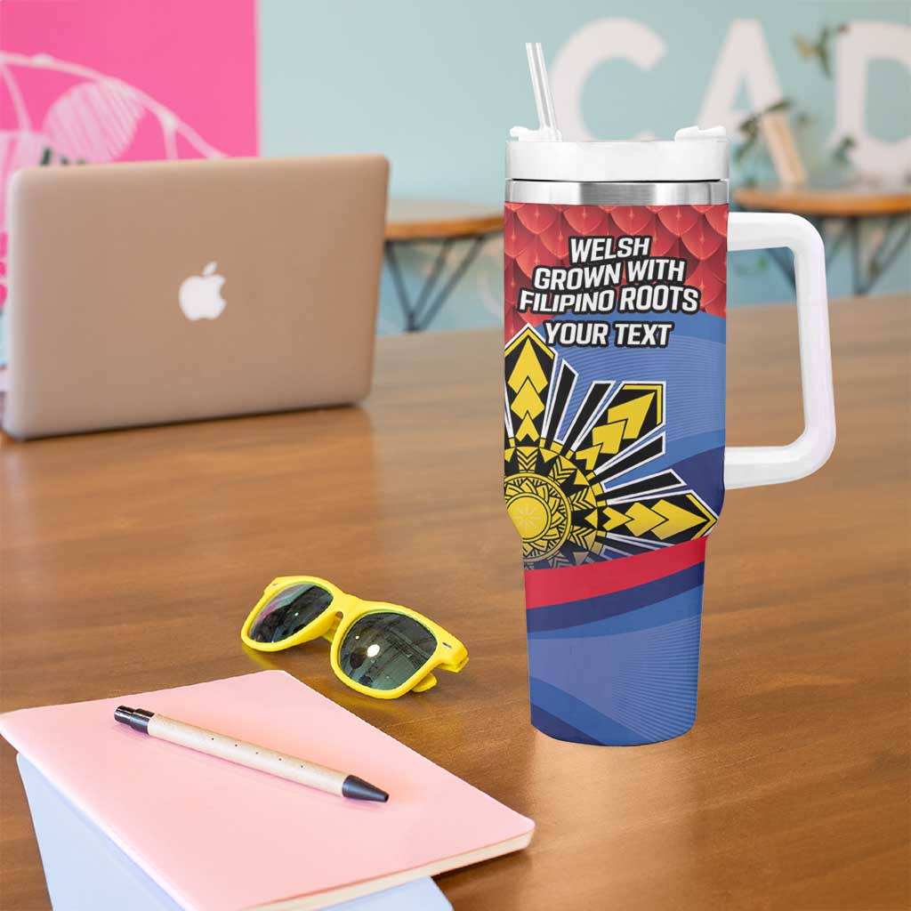 Personalized Welsh Grown With Filipino Roots Tumbler With Handle
