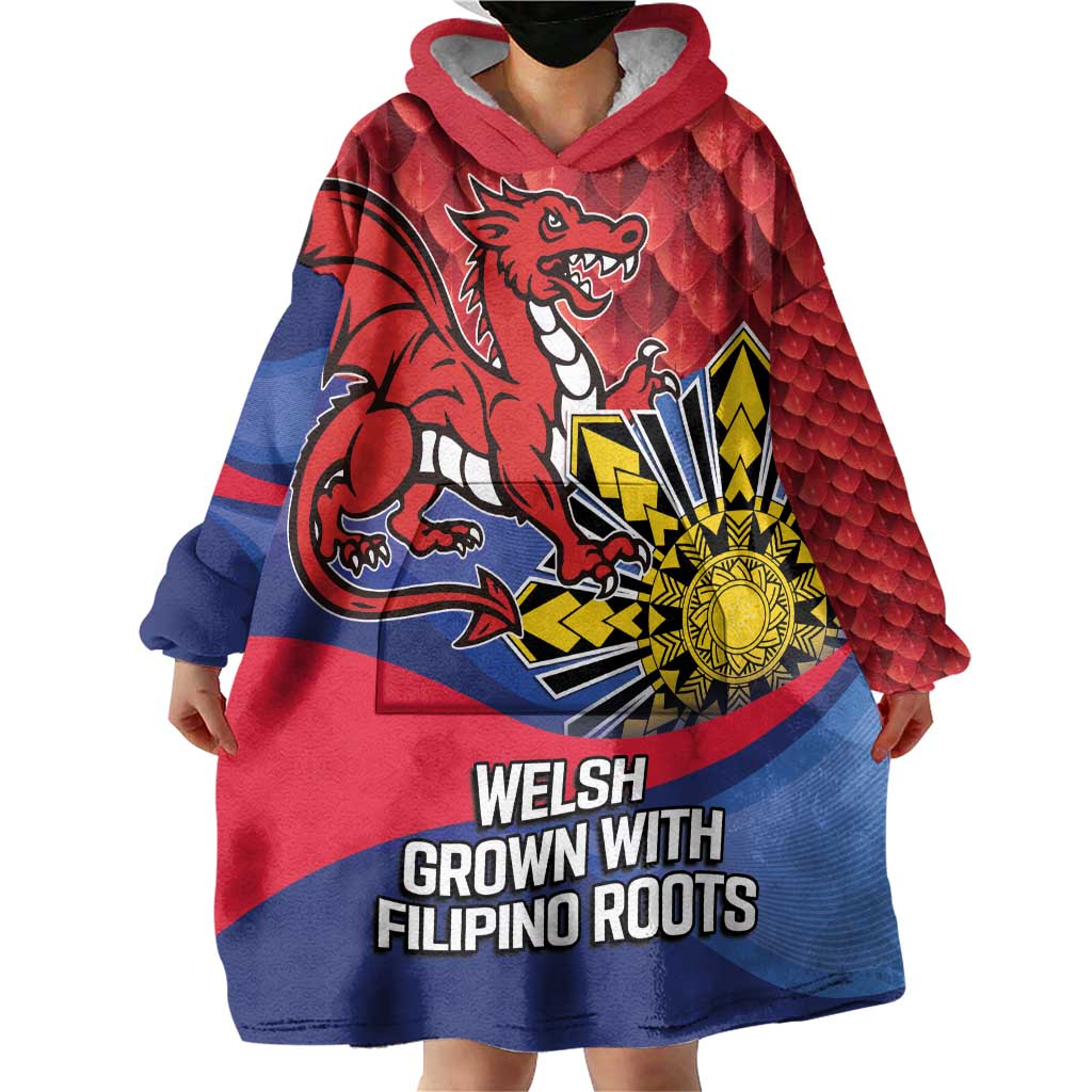 Personalized Welsh Grown With Filipino Roots Wearable Blanket Hoodie
