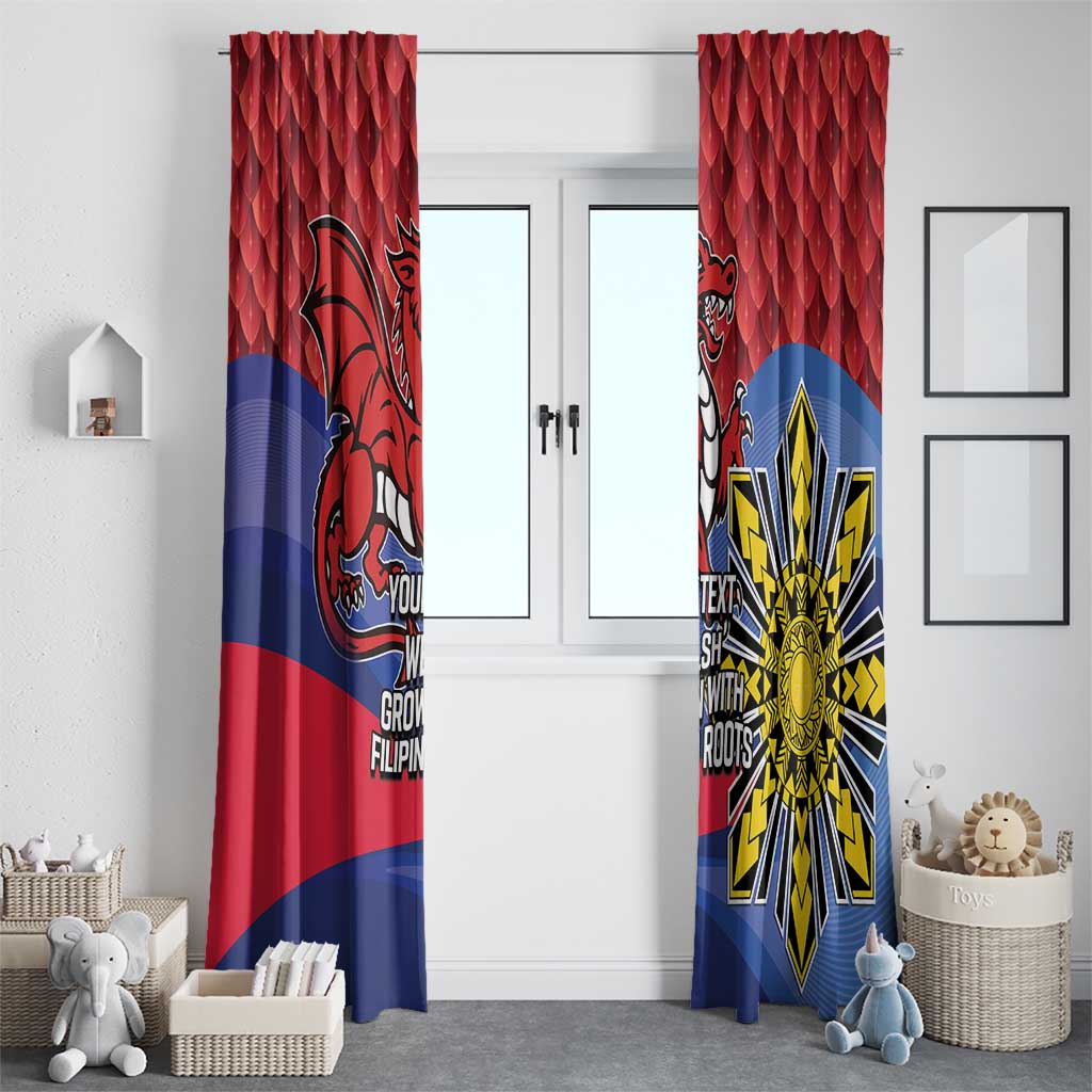 Personalized Welsh Grown With Filipino Roots Window Curtain