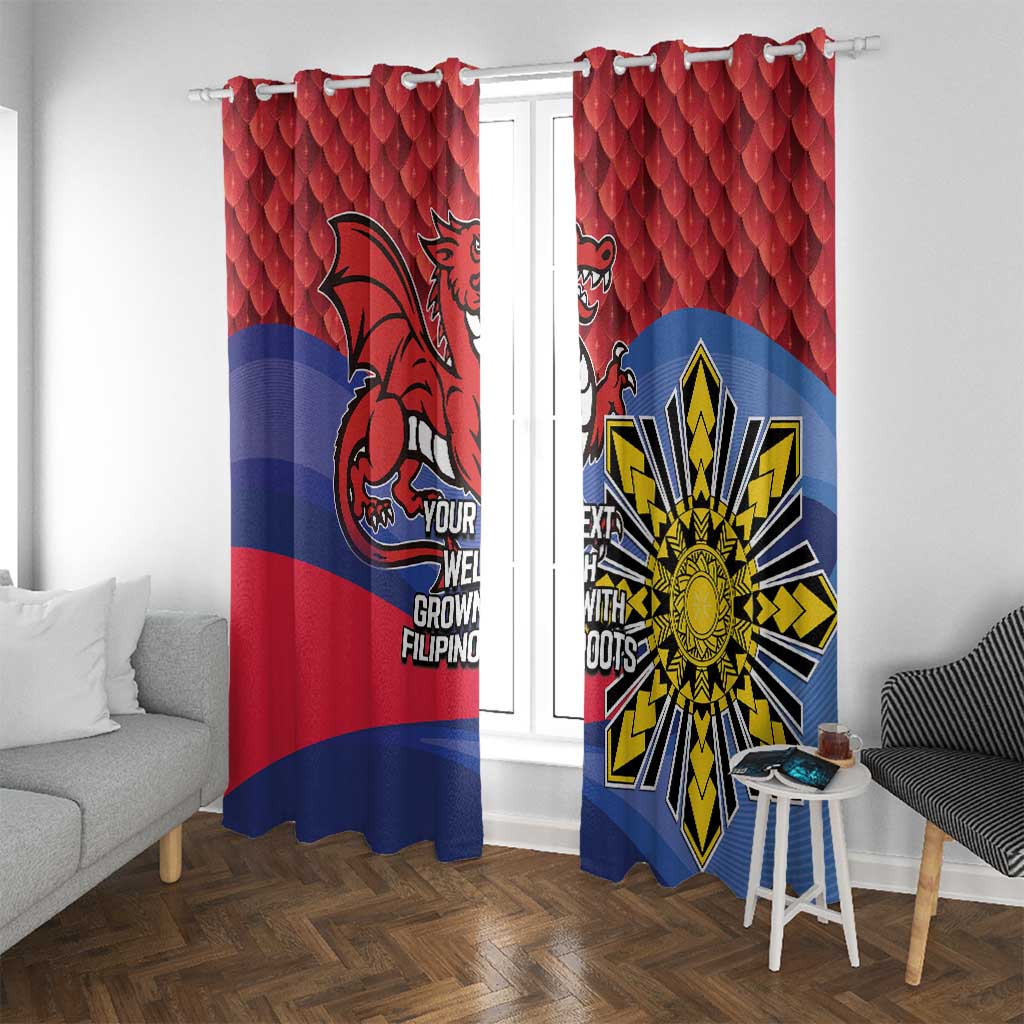 Personalized Welsh Grown With Filipino Roots Window Curtain