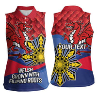Personalized Welsh Grown With Filipino Roots Women Sleeveless Polo Shirt
